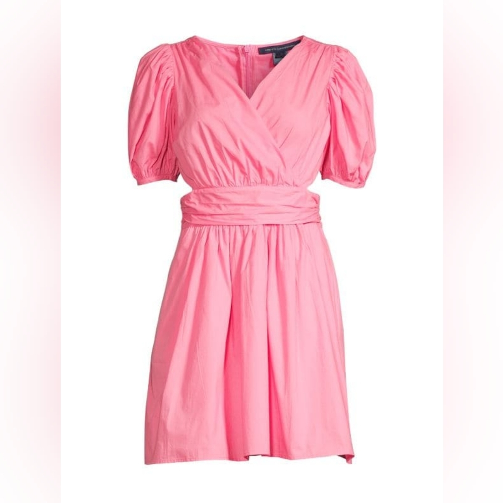 706 French Connection Rhodes Poplin Vneck Dress